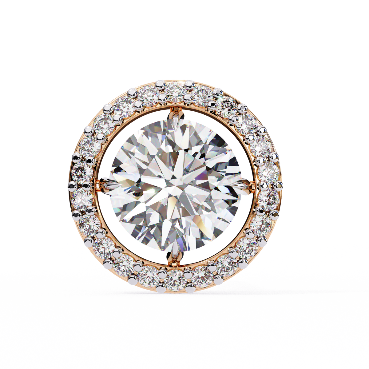 Vintage Round Cut Lab Grown Diamond Halo Style Statement Perfect Party Wear Stud Earring For Gift - HIGHCARAT DIAMONDS