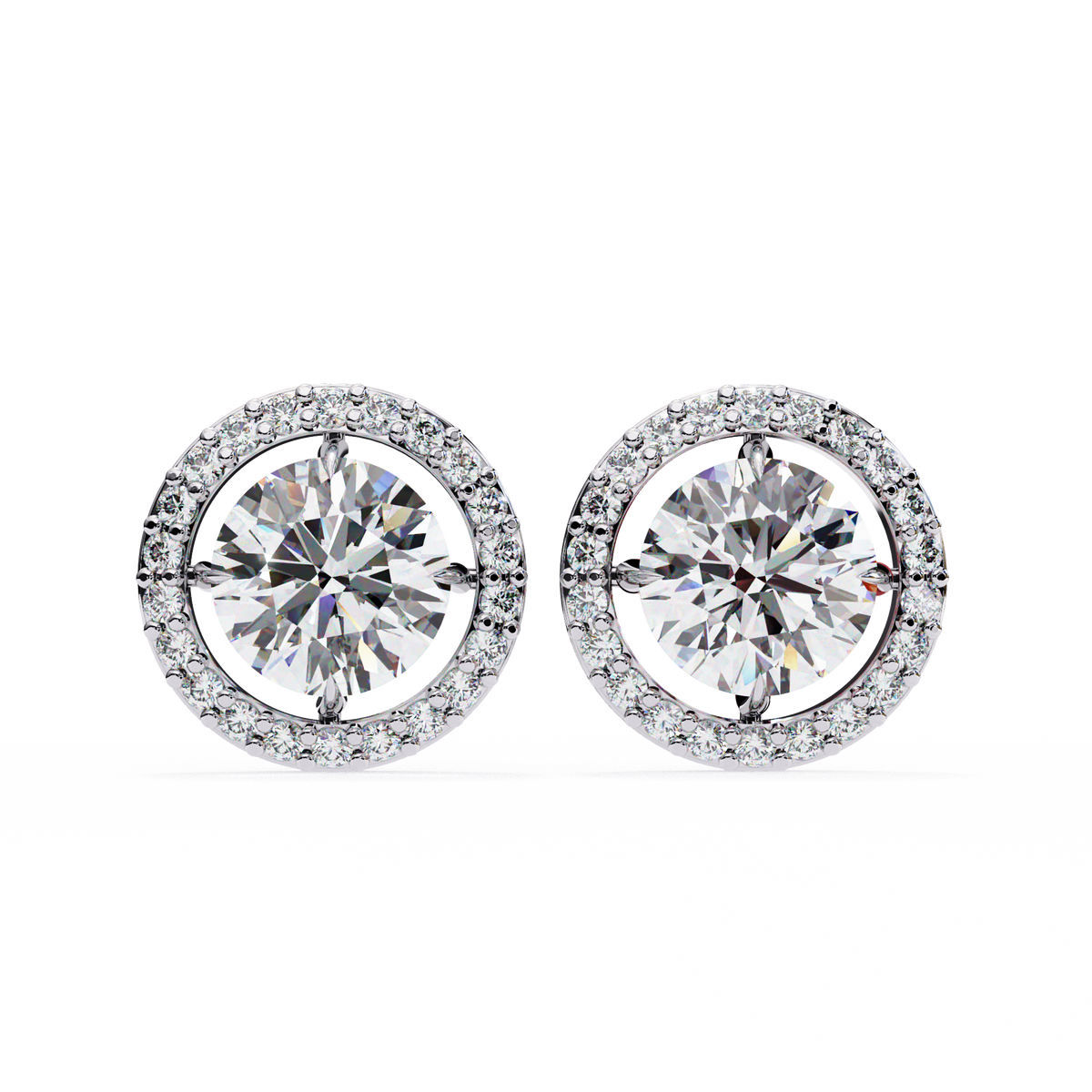 Vintage Round Cut Lab Grown Diamond Halo Style Statement Perfect Party Wear Stud Earring For Gift - HIGHCARAT DIAMONDS