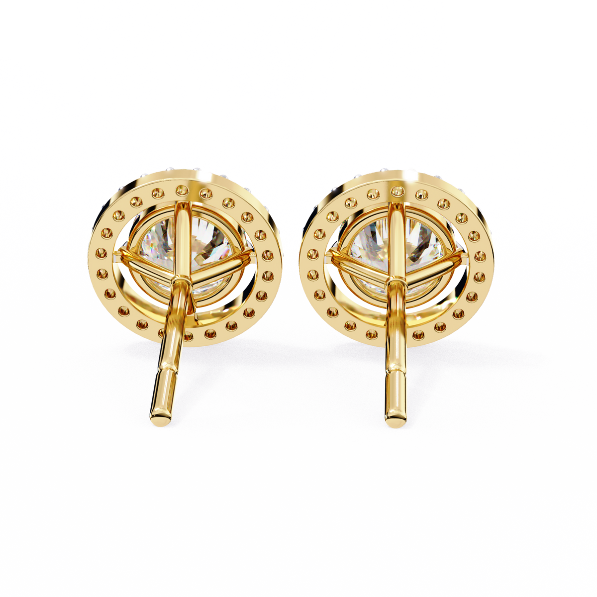 Vintage Round Cut Lab Grown Diamond Halo Style Statement Perfect Party Wear Stud Earring For Gift - HIGHCARAT DIAMONDS