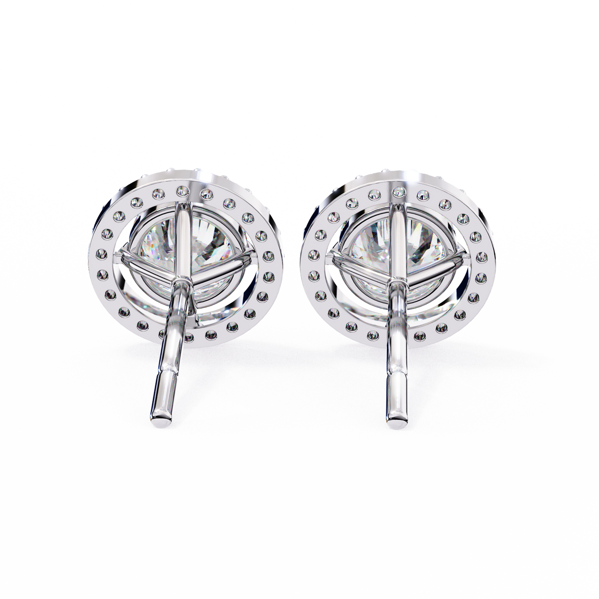 Vintage Round Cut Lab Grown Diamond Halo Style Statement Perfect Party Wear Stud Earring For Gift - HIGHCARAT DIAMONDS