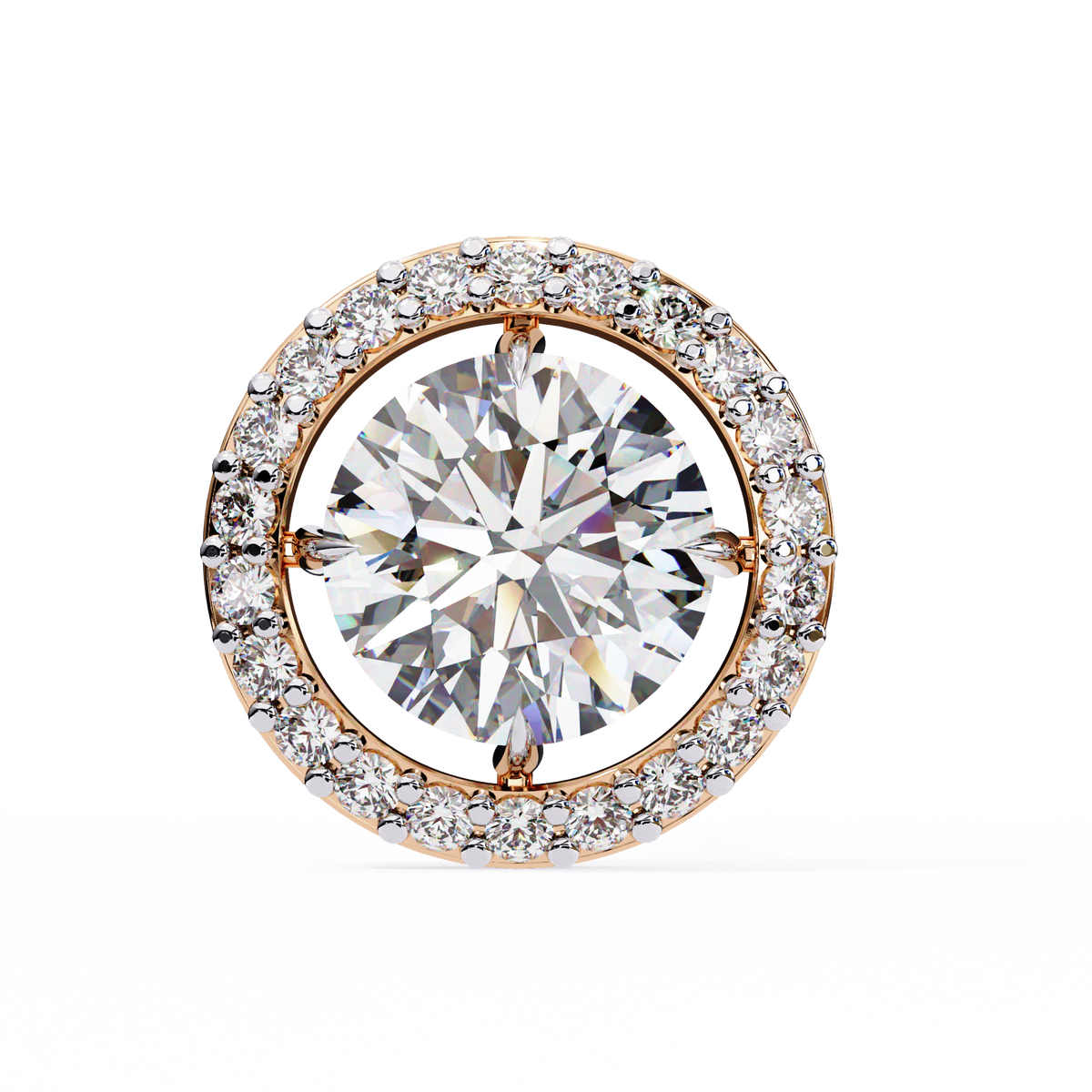Vintage Round Cut Lab Grown Diamond Halo Style Statement Perfect Party Wear Stud Earring For Gift - HIGHCARAT DIAMONDS