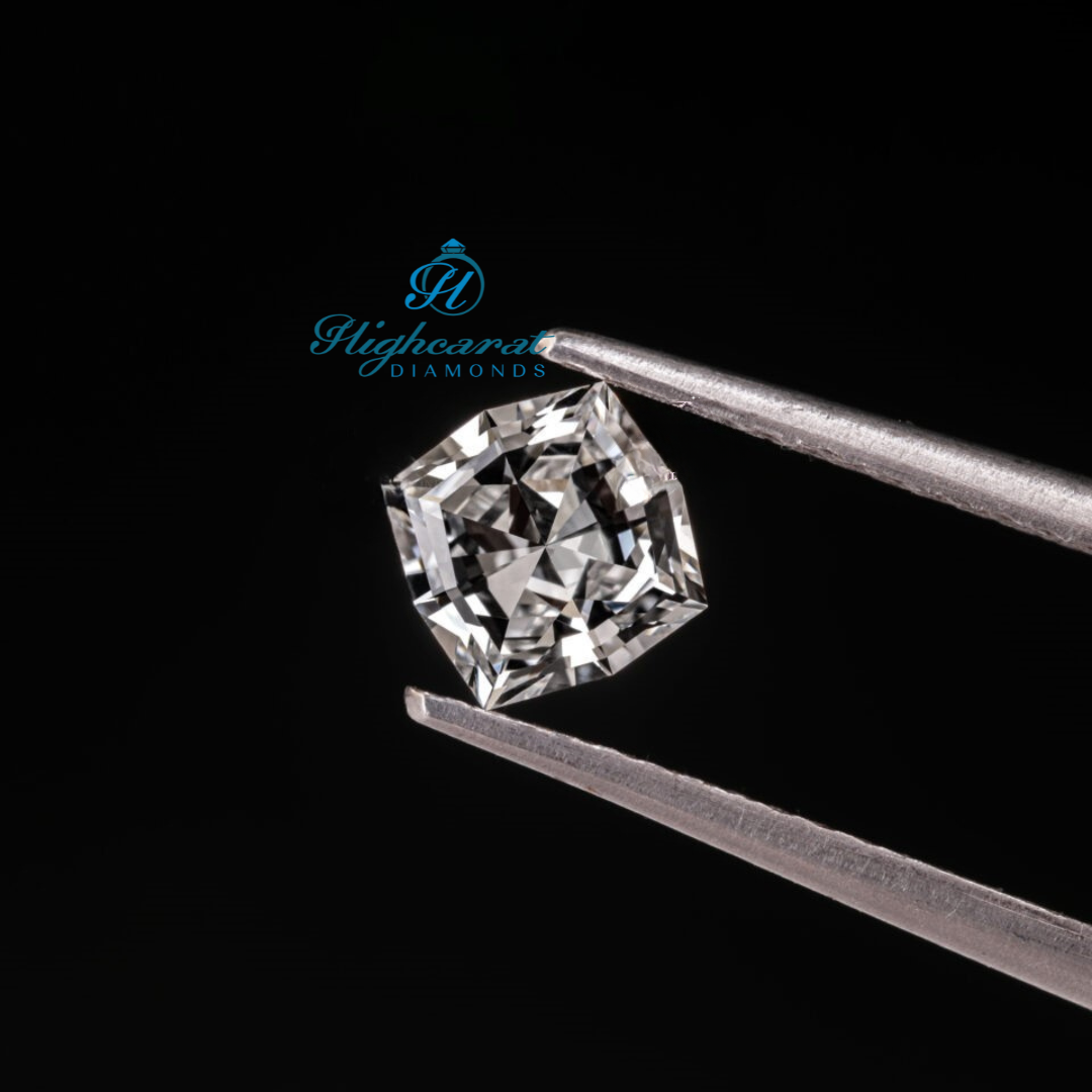 Certified Square Shape Tycoon Cut Lab Grown Diamond with balanced symmetry and clear brilliance