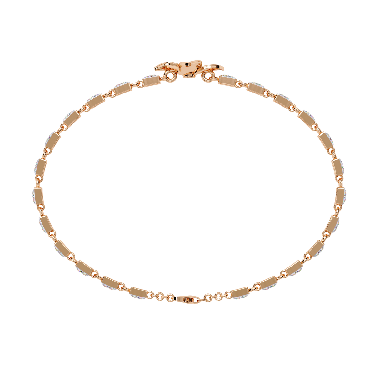 White Colorless Round Cut  Diamond Unique Dainty Cluster Stackable Vintage  Line Bracelet - HIGHCARAT DIAMONDS