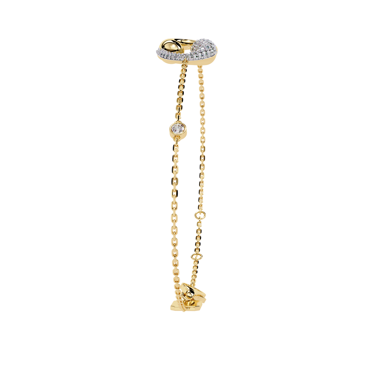 White Colorless Round Cut Lab Grown Diamond Elegant Vintage Classic Stackable Every Day Cuff Bracelet - HIGHCARAT DIAMONDS