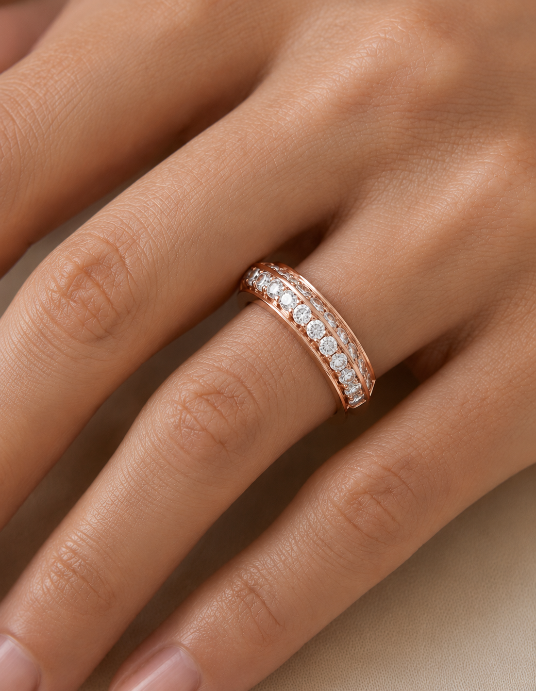 White Gold Diamond Eternity Band Ring Full Pave Set Brilliant Round-Cut Diamond Luxury Wedding or Anniversary Ring for Women - HIGHCARAT DIAMONDS