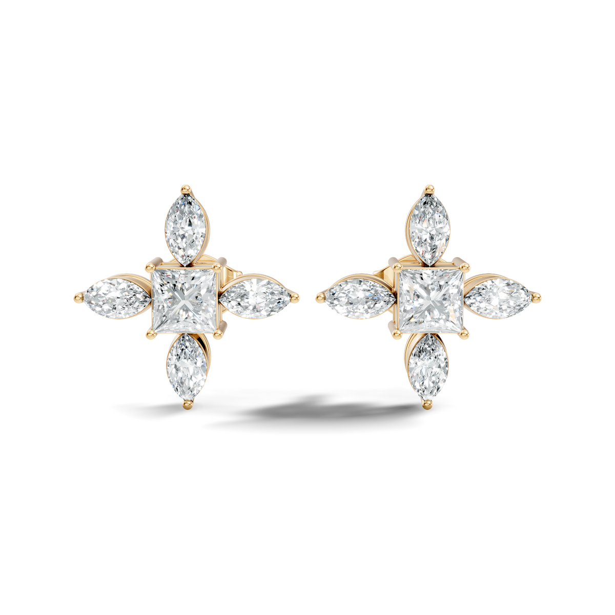 Princess & Marquise Cut 1.90 Ct Lab grown Diamond New Arrival Shinning Sparkle Diamond Earrings For Daily Wear - HIGHCARAT DIAMONDS