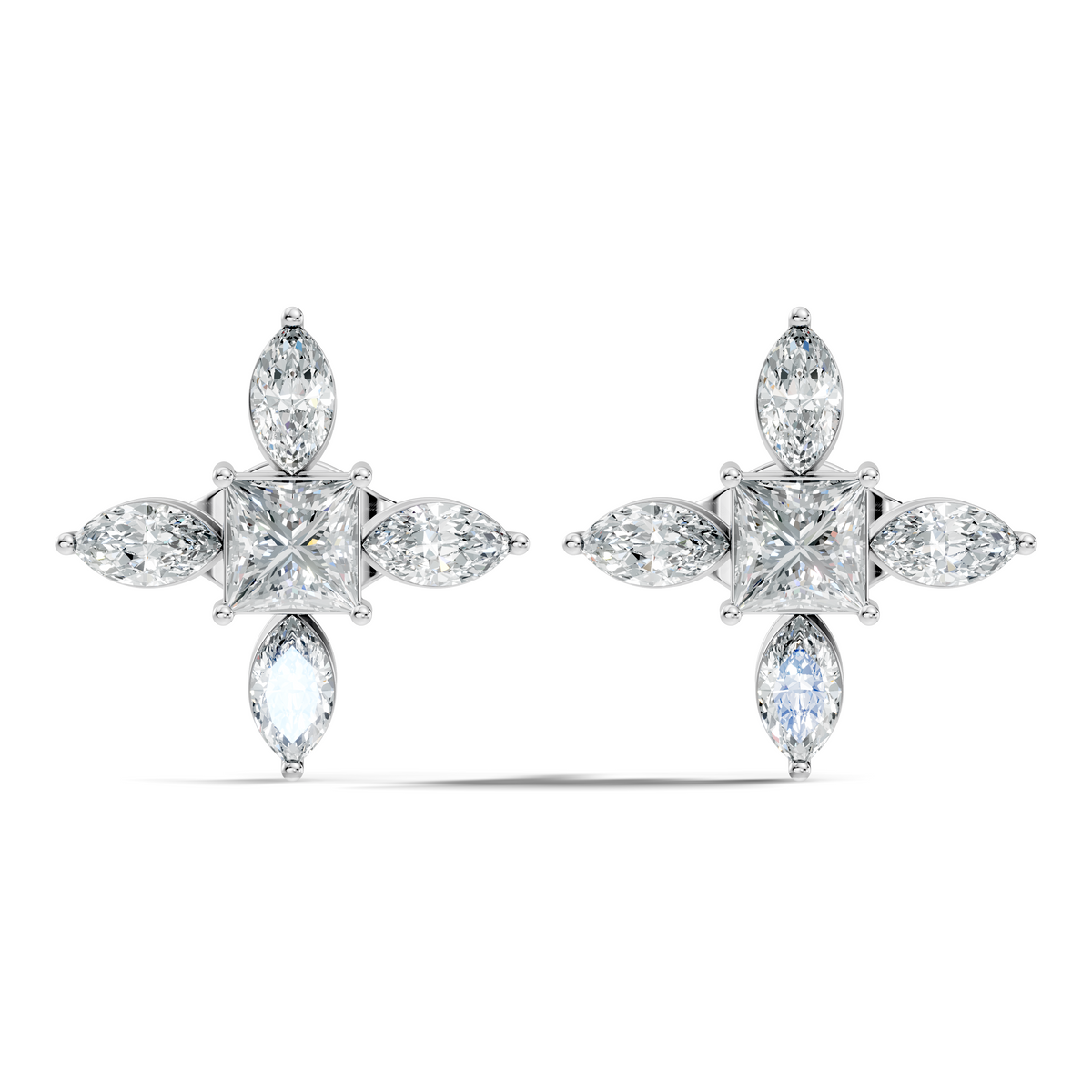 Princess & Marquise Cut 1.90 Ct Lab grown Diamond New Arrival Shinning Sparkle Diamond Earrings For Daily Wear - HIGHCARAT DIAMONDS