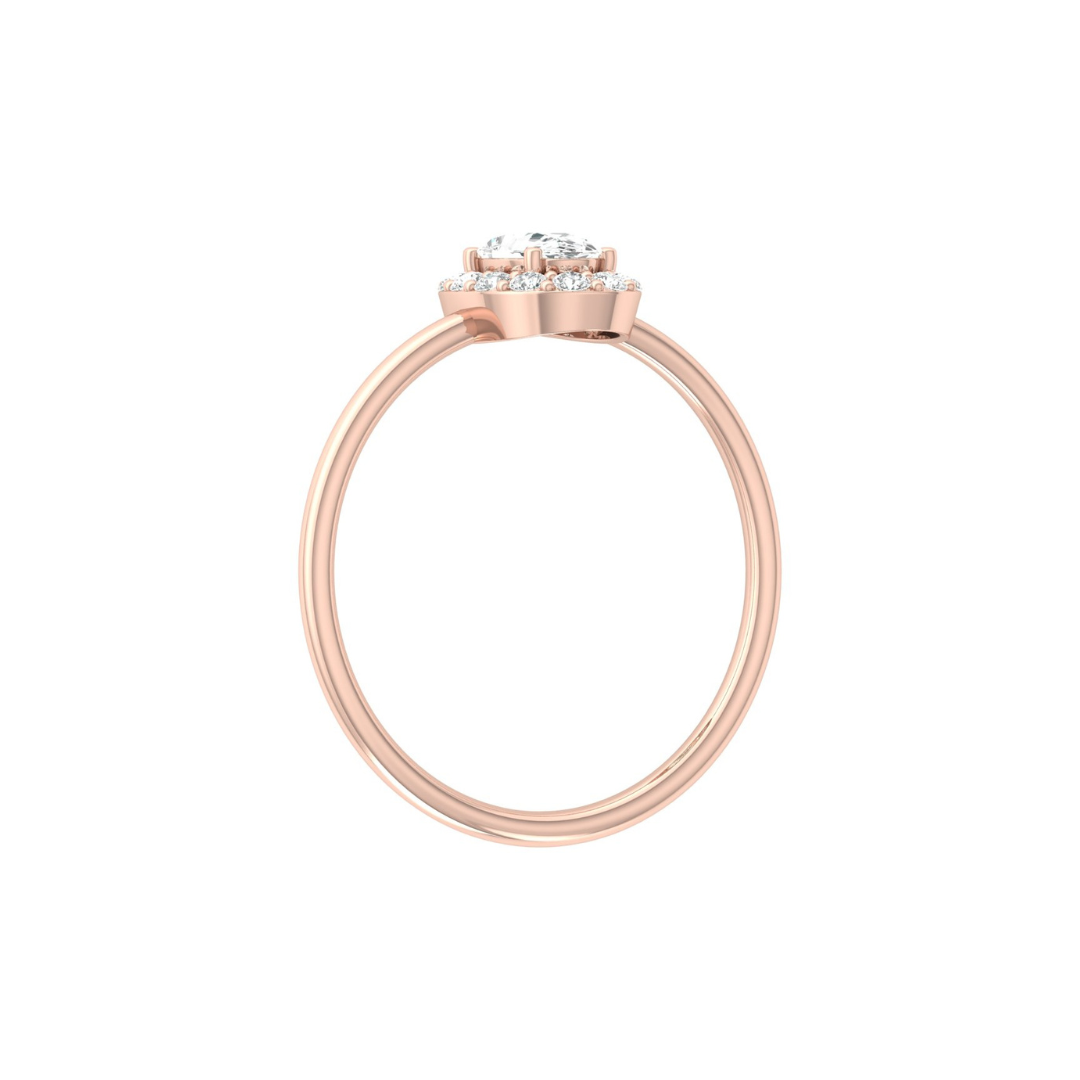 Women Oval Cut Lab Grown Diamond Halo Solitaire Ring - HIGHCARAT DIAMONDS