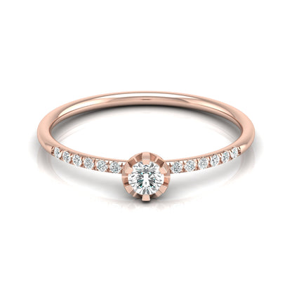 Women Unique Round Cut Lab Grown Diamond Accented Ring - HIGHCARAT DIAMONDS