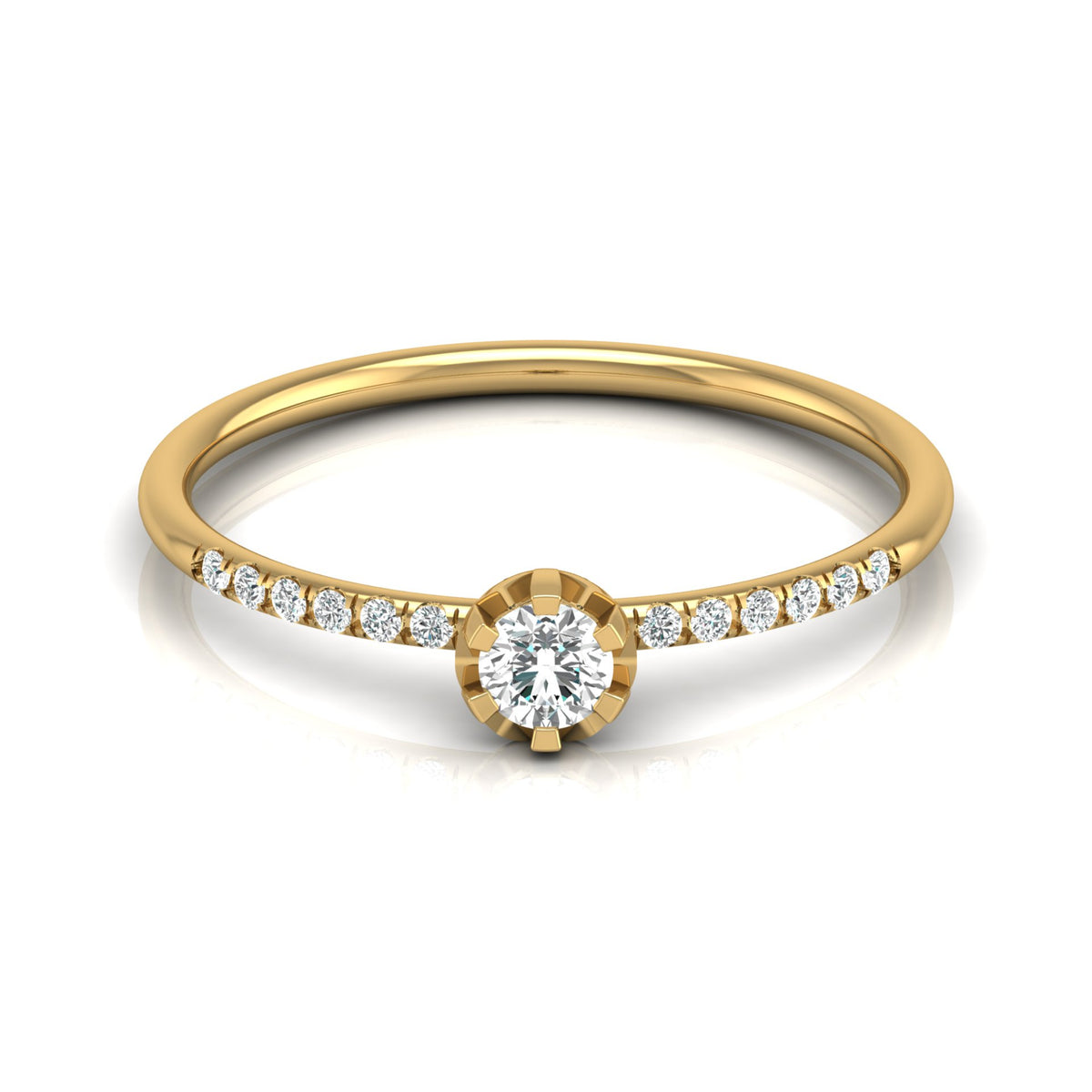 Women Unique Round Cut Lab Grown Diamond Accented Ring - HIGHCARAT DIAMONDS