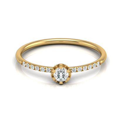 Women Unique Round Cut Lab Grown Diamond Accented Ring - HIGHCARAT DIAMONDS