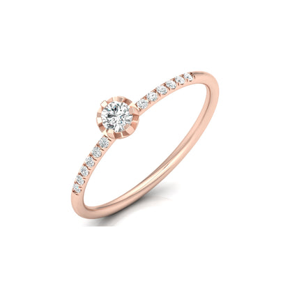 Women Unique Round Cut Lab Grown Diamond Accented Ring - HIGHCARAT DIAMONDS