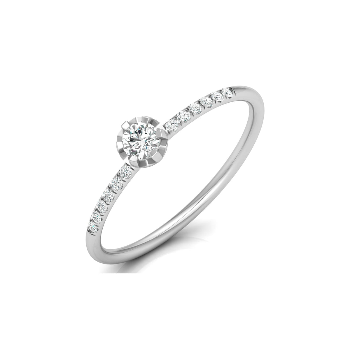 Women Unique Round Cut Lab Grown Diamond Accented Ring - HIGHCARAT DIAMONDS