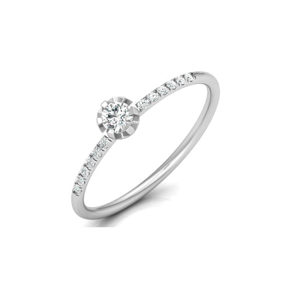 Women Unique Round Cut Lab Grown Diamond Accented Ring - HIGHCARAT DIAMONDS