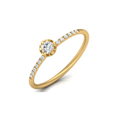 Women Unique Round Cut Lab Grown Diamond Accented Ring - HIGHCARAT DIAMONDS