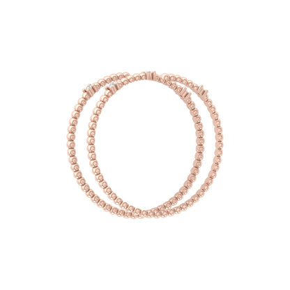 Wrap-Style Beaded Diamond Ring In 14K Solid Gold Modern Spiral Design Gift For Her - HIGHCARAT DIAMONDS