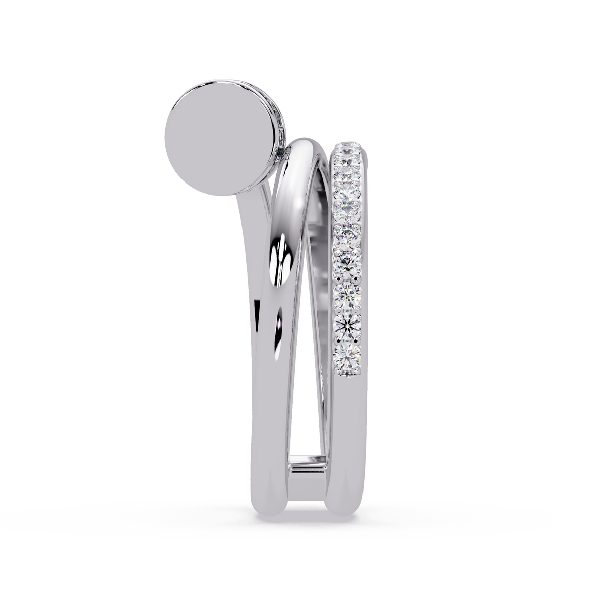 Wrap Style Lab Grown Diamond Double Band Ring - HIGHCARAT DIAMONDS