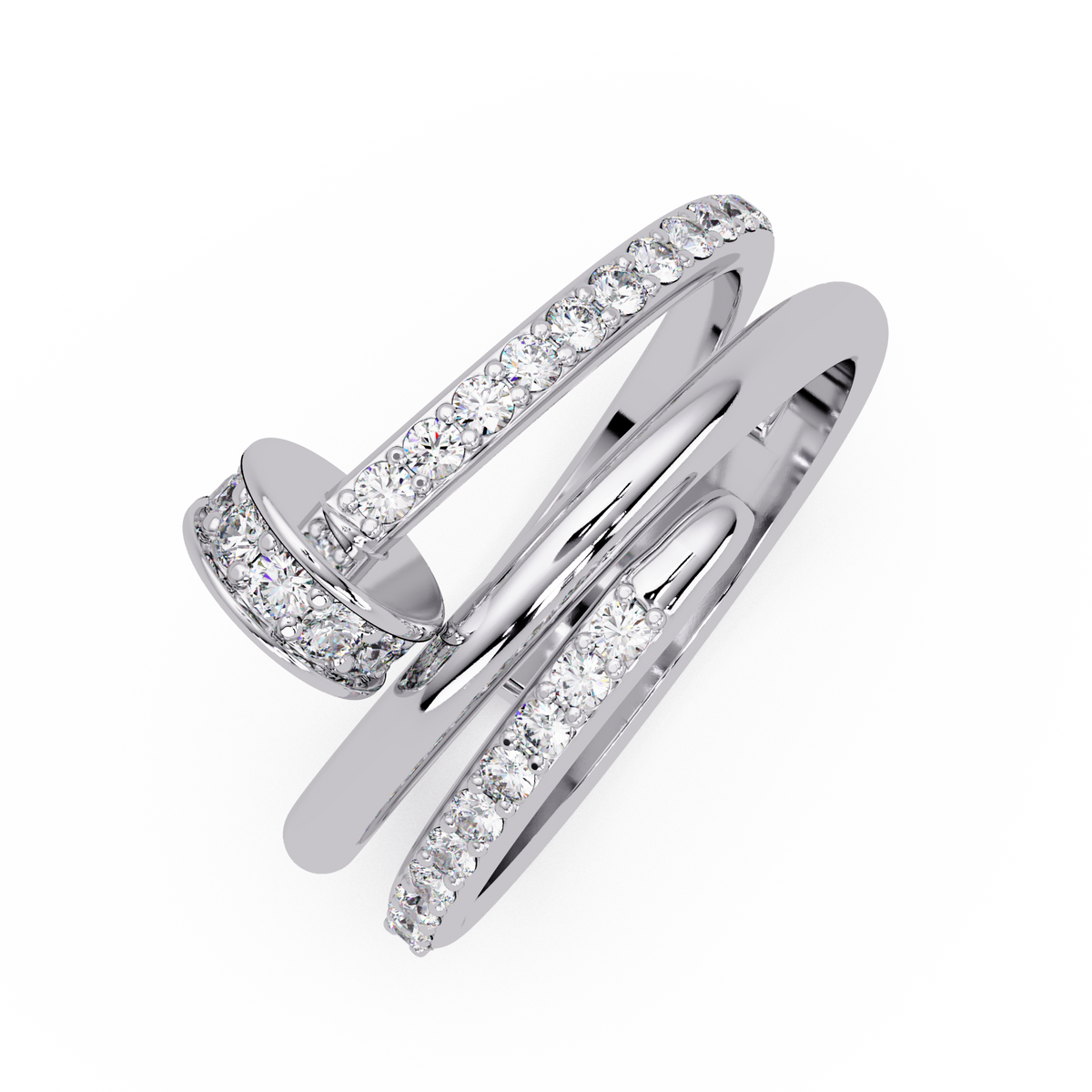 Wrap Style Lab Grown Diamond Double Band Ring - HIGHCARAT DIAMONDS