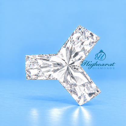 Close-up of Y alphabet shaped lab grown certified diamond details