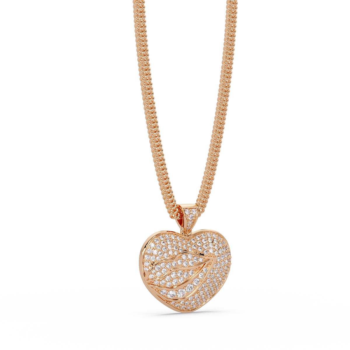 Yellow Gold Heart Shape Lab-Grown Diamond Pendant - HIGHCARAT DIAMONDS