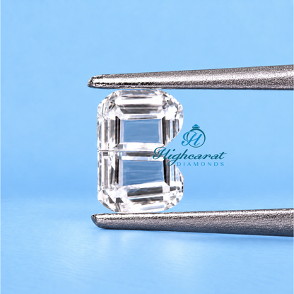 B letter shape certified lab grown diamond