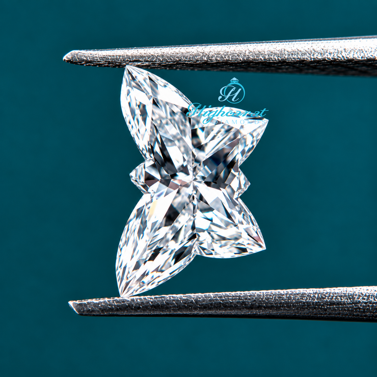 Detailed butterfly shape lab grown diamond