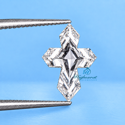 Close-up of Christ cross shape certified diamond