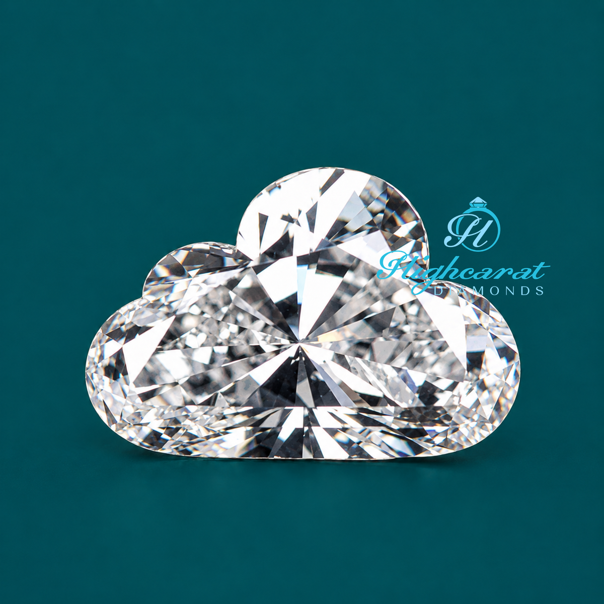 Unique cloud shaped lab grown diamond