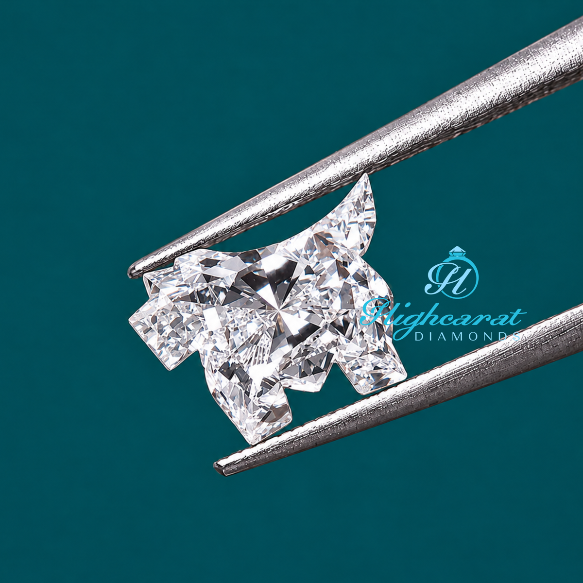 Dog shape fancy cut lab grown diamond