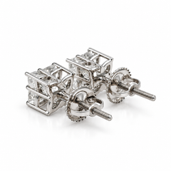 Lily Cut Lab Grown Diamond White Gold Stud Earring