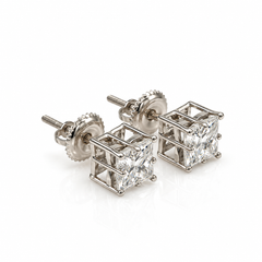 Lily Cut Lab Grown Diamond White Gold Stud Earring