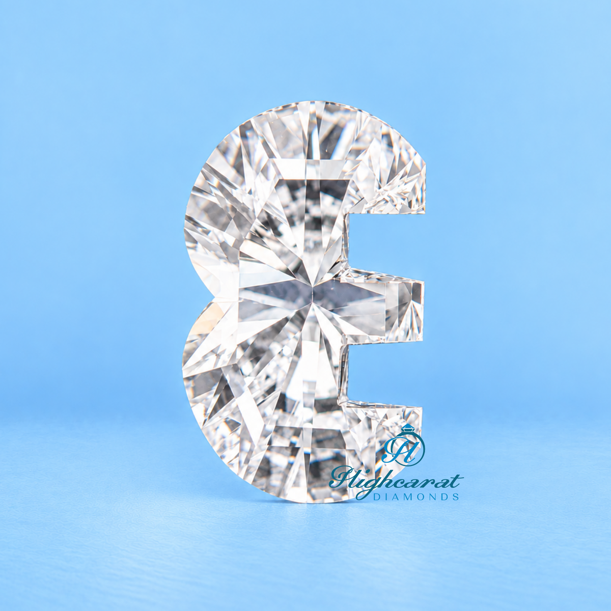 Unique letter E lab grown diamond