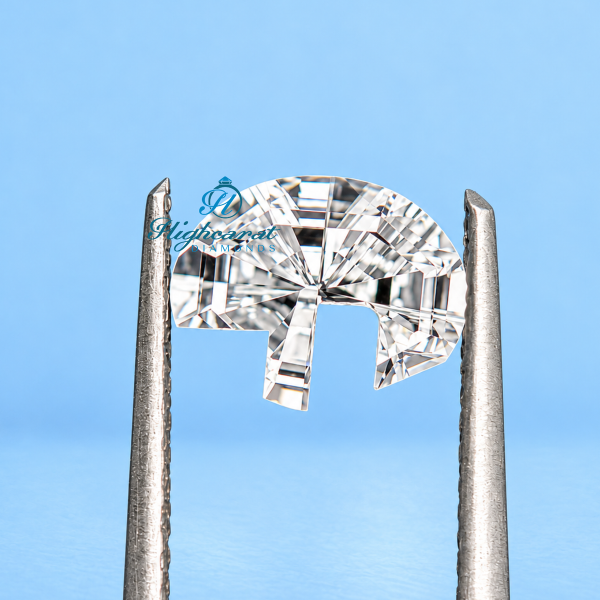 Detailed F shape lab grown diamond