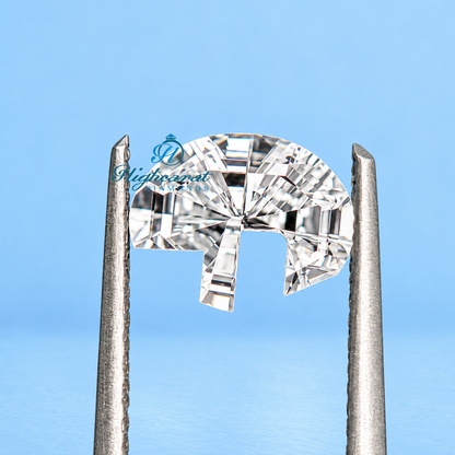 Detailed F shape lab grown diamond