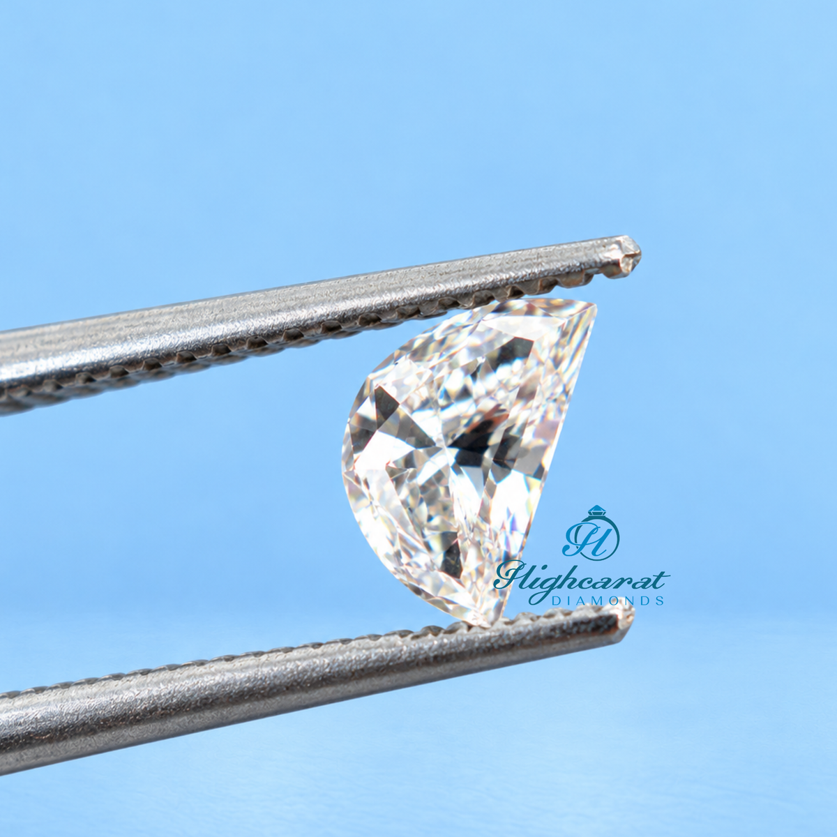Half moon cut fancy shape lab grown diamond