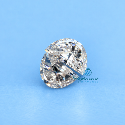 Close-up of half moon shape diamond