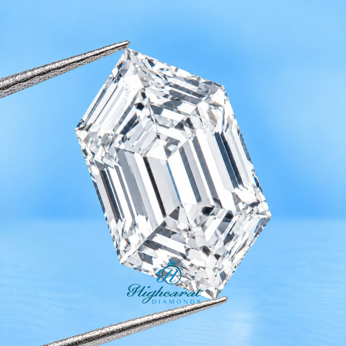 Unique Hexagon Shape Step Cut Lab Grown Diamond