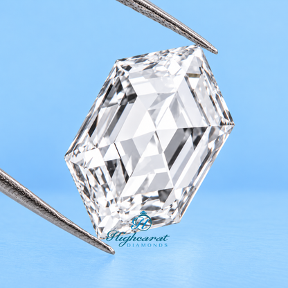 Unique Hexagon Shape Step Cut Lab Grown Diamond