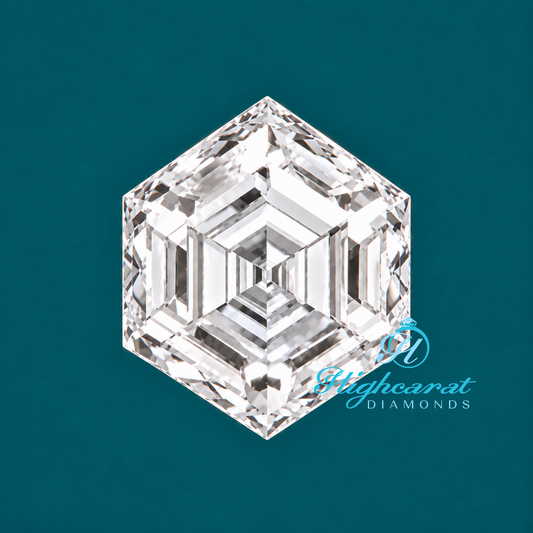 Hexagon step cut lab grown diamond