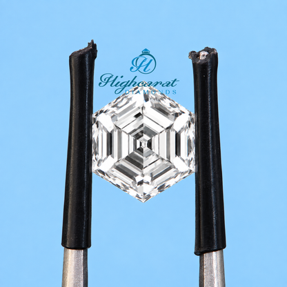 Precision cut hexagon lab grown diamond