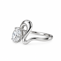 Marquise Wave Cut Lab Grown Diamond Ring