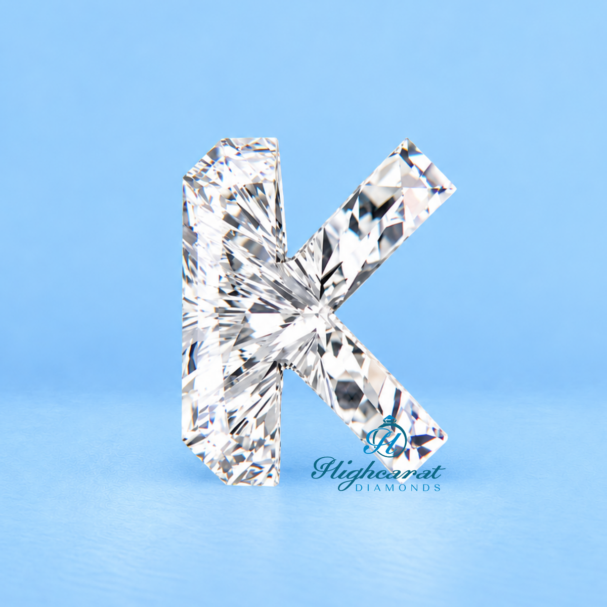 K alphabet shape lab grown diamond