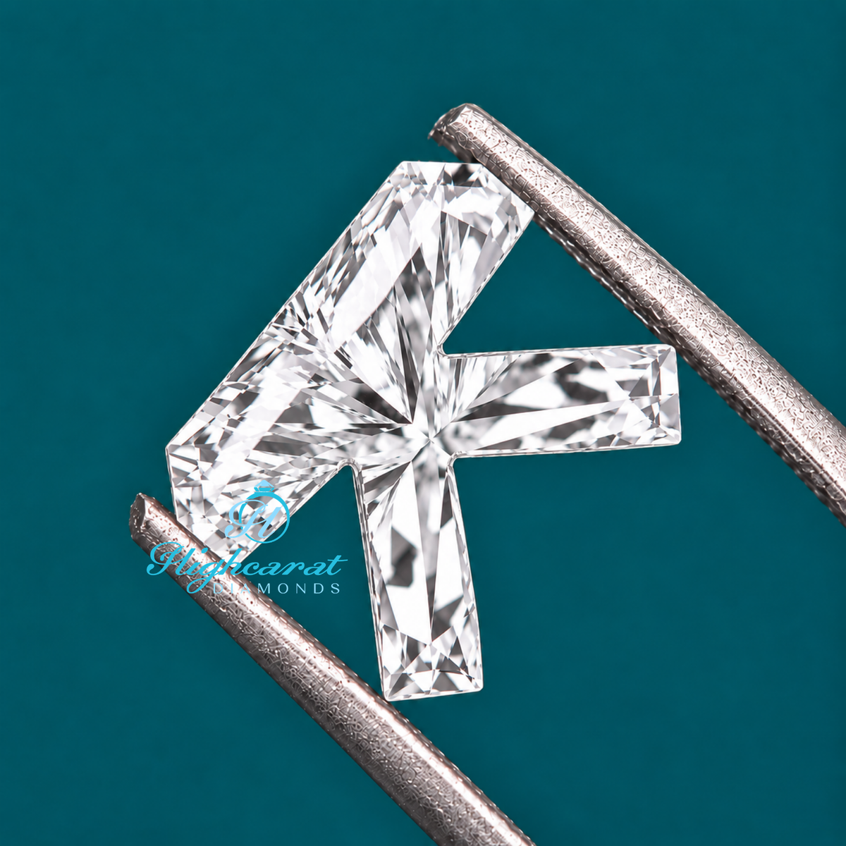 K letter shape fancy cut lab grown diamond