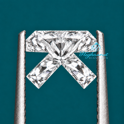 Detailed K shape lab grown diamond