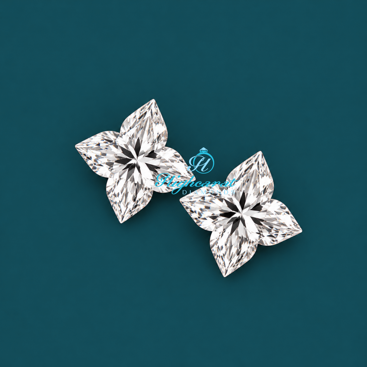 Close-Up of Lily Flower Shape Lab Grown Diamond