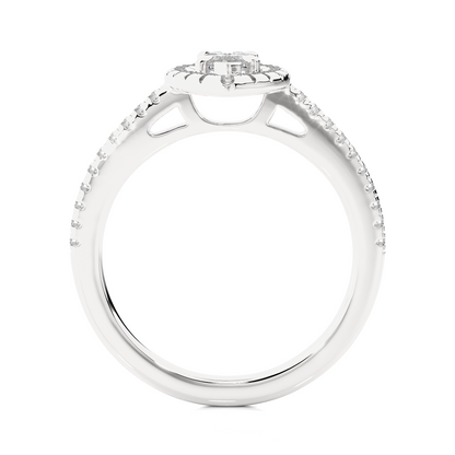 marquise and round cuts lab grown diamond ring, a new blend for special occasions - HIGHCARAT DIAMONDS