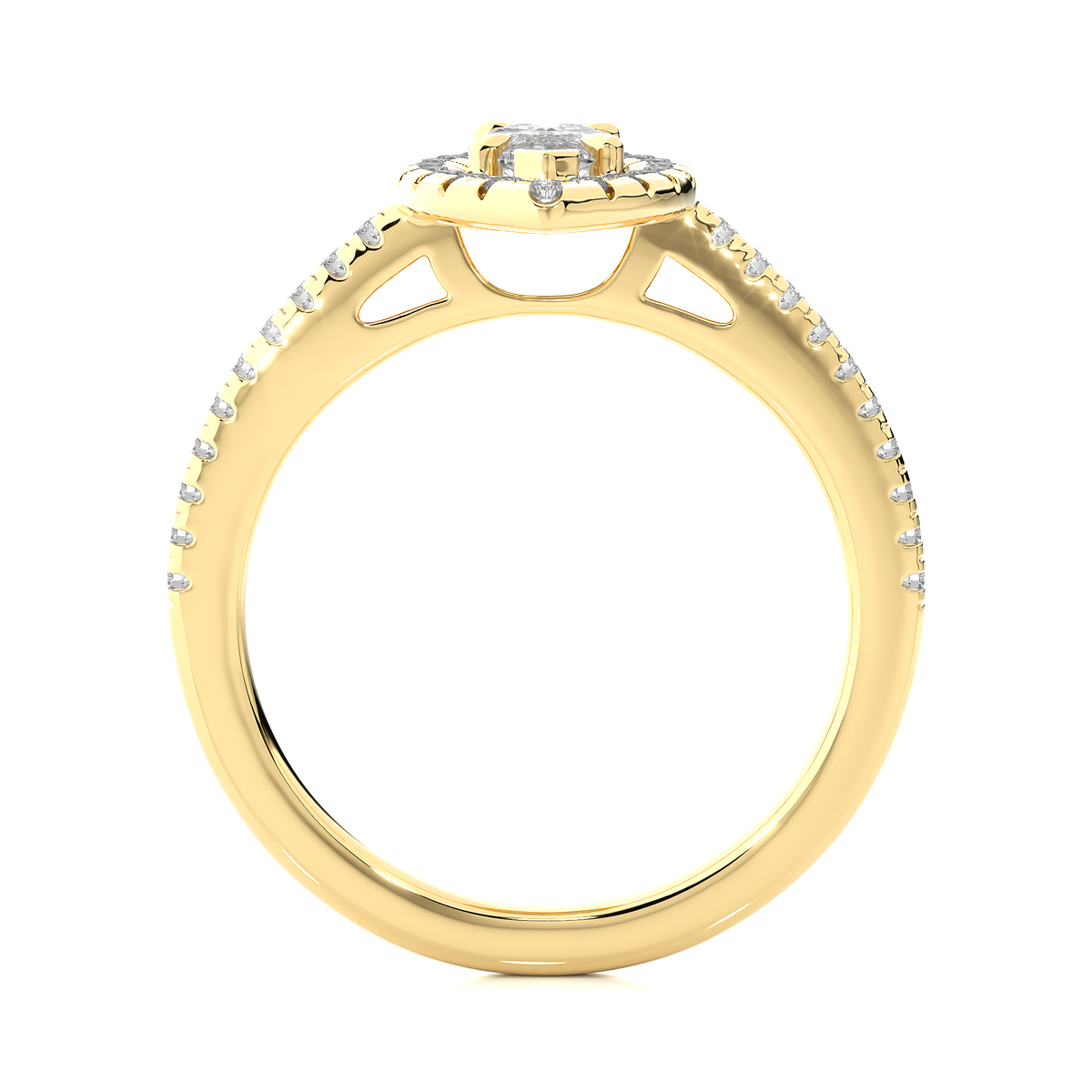 marquise and round cuts lab grown diamond ring, a new blend for special occasions - HIGHCARAT DIAMONDS