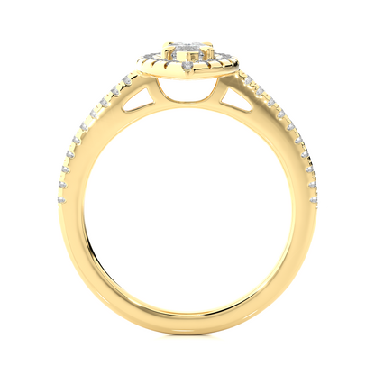 marquise and round cuts lab grown diamond ring, a new blend for special occasions - HIGHCARAT DIAMONDS