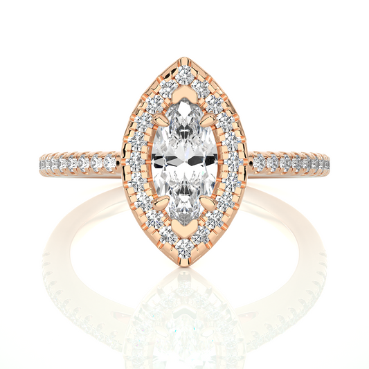 marquise and round cuts lab grown diamond ring, a new blend for special occasions - HIGHCARAT DIAMONDS