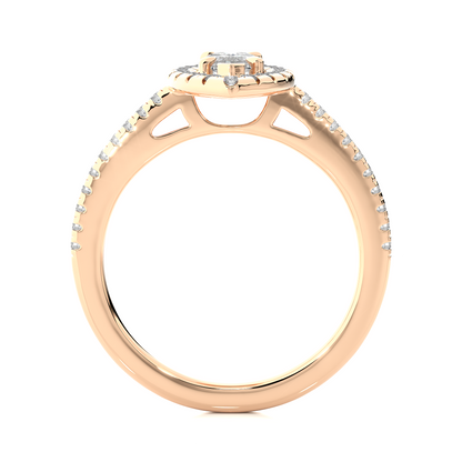 marquise and round cuts lab grown diamond ring, a new blend for special occasions - HIGHCARAT DIAMONDS